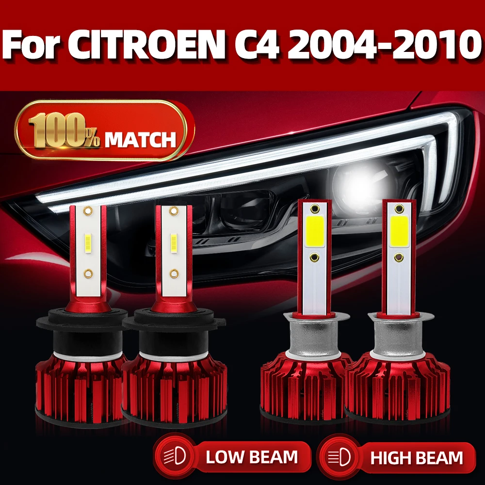 

Turbo LED Lights 240W 40000LM Car LED Headlight Bulbs With Fan 6000K White 12V For CITROEN C4 2004 2005 2006 2007 2008 2009 2010
