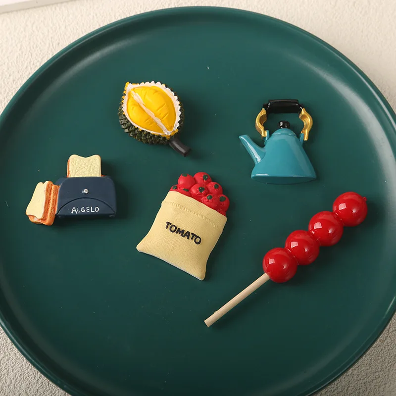 Cartoon 3D Funny Food Simulation Model Fridge Magnets  Refrigerator Magnetic Personalized Stickers For Message Decorative Magnet