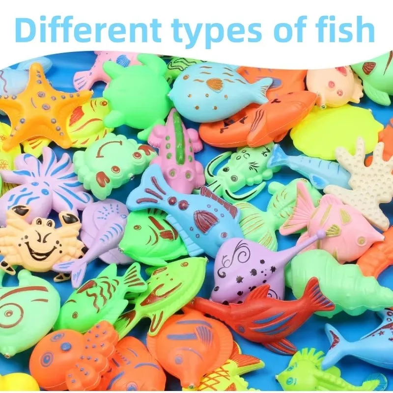 Kids Magnetic Fishing Toy Set Inflatable Pool Play Water Toys Baby Children Outdoor Indoor Sport Puzzle Toys
