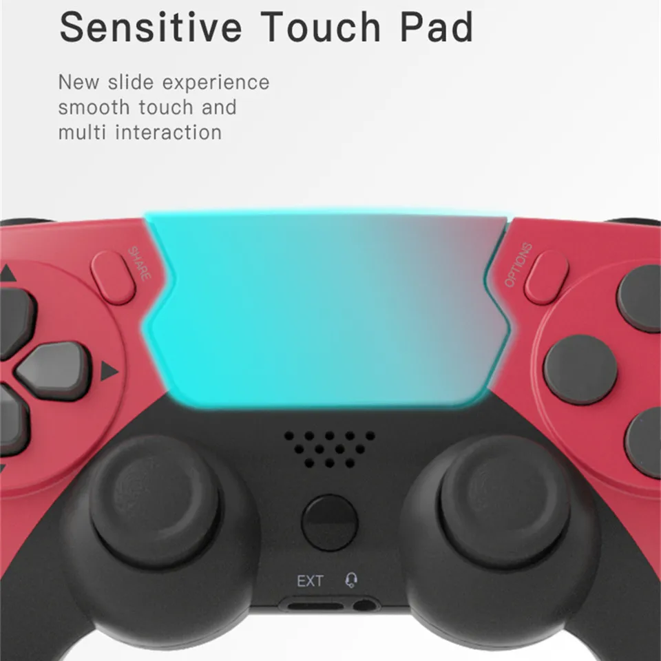 Wireless Controller BT Gamepad PS4 PS3 Console PC Joystick Touch Pad 6-axis Gyro Double Vibration Latency Free Game Controller