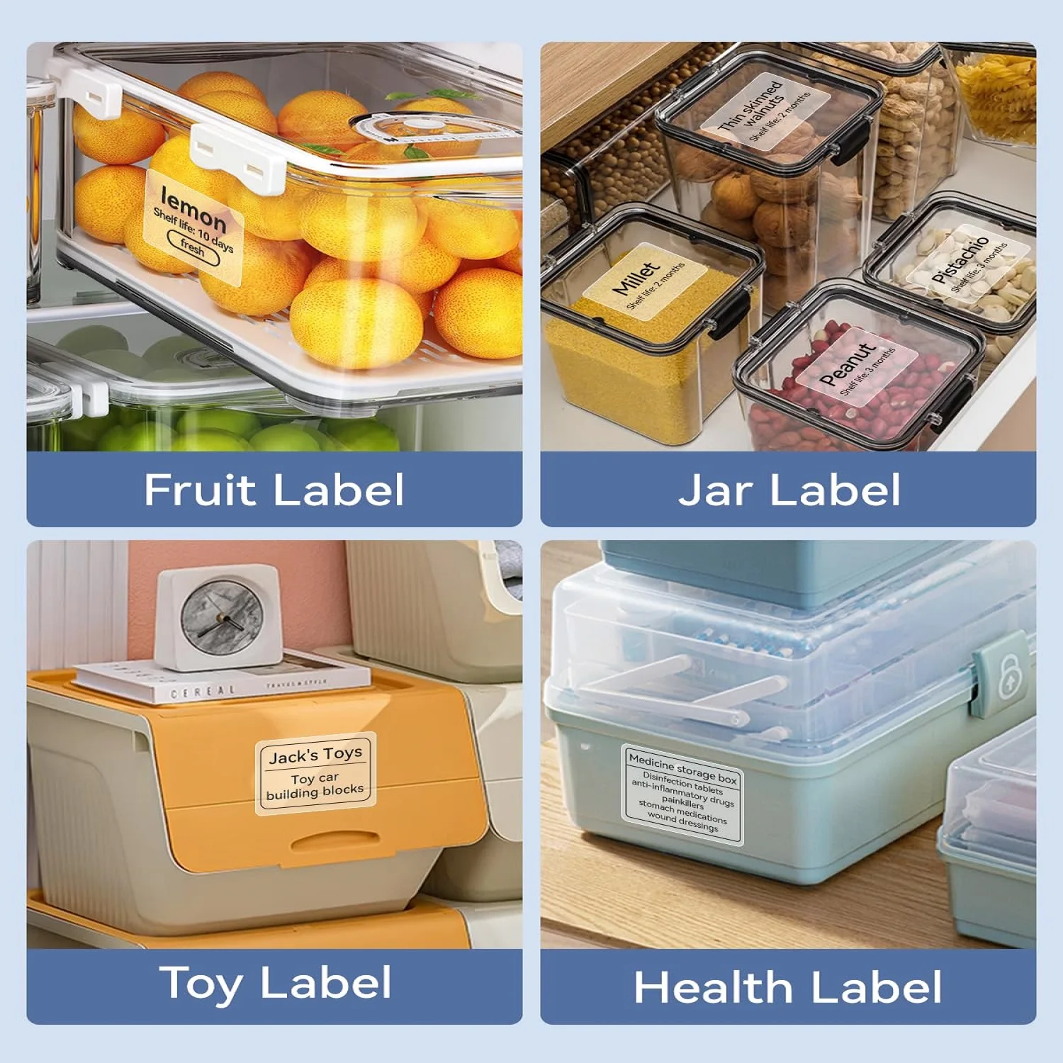 Transparent Clear Thermal Labels Multisize High Adhesive Waterproof Sticker Paper for Product Packaging, Shipping Logistics