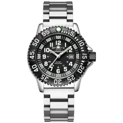 ADDIESDIVE Men's Luminous Waterproof Nylon Strap Watch (Steel Black)