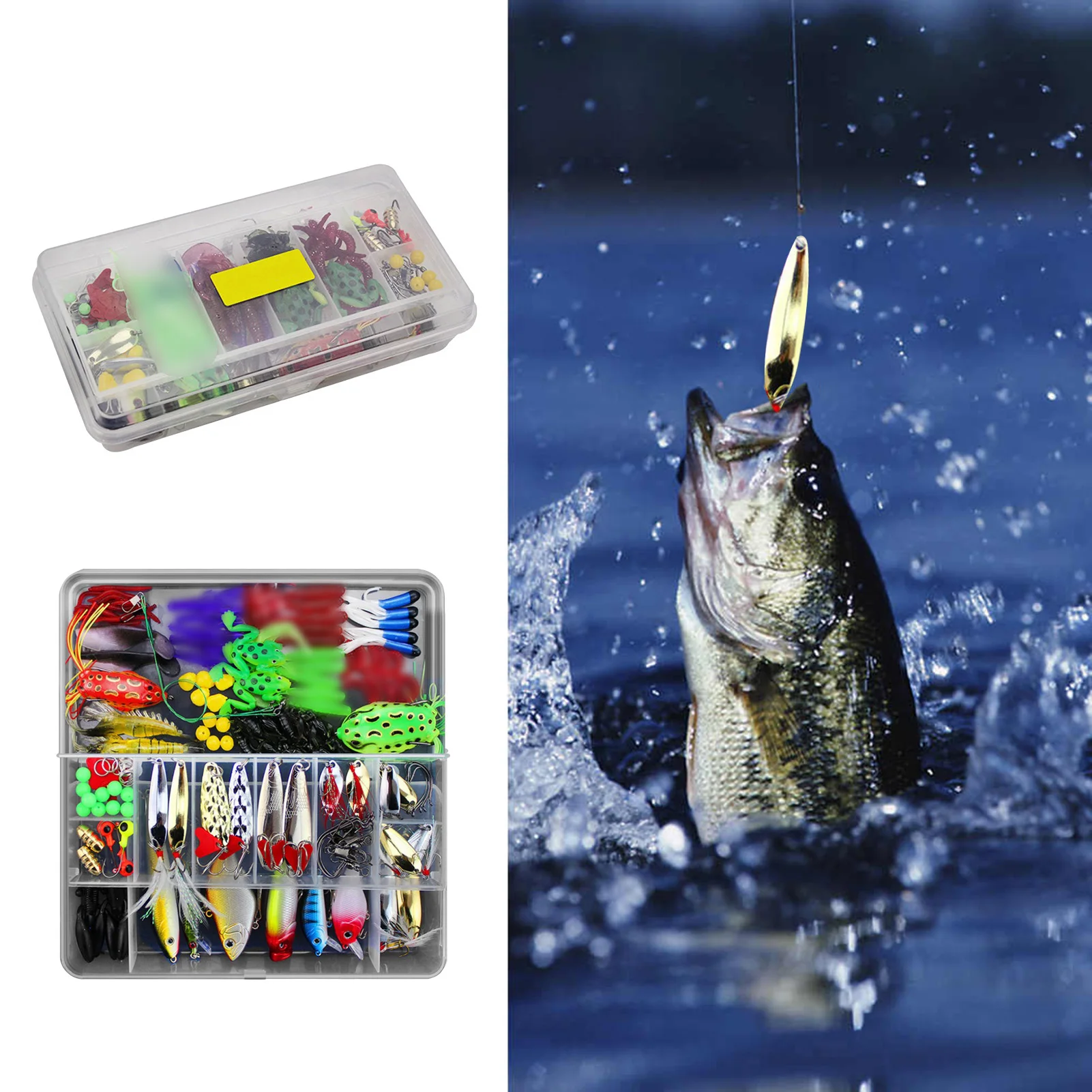 141Pcs Fishing Lures Kit Freshwater Bait Tackle Kit Fishing Lures