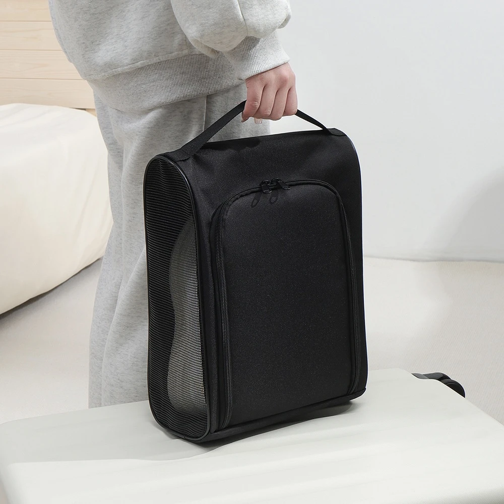 Lightweight Breathable Shoe Bag for Golf Sports Portable Oxford Cloth Shoe Carrier Bag Dustproof Handbag for Travel Storage