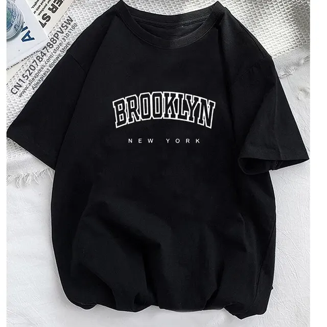 T-Shirt Décontracté pour Femme, Streetwear, avec Impression de Lettre de Brooklyn, Graphique, Harajuku, Y2K, 2023 1