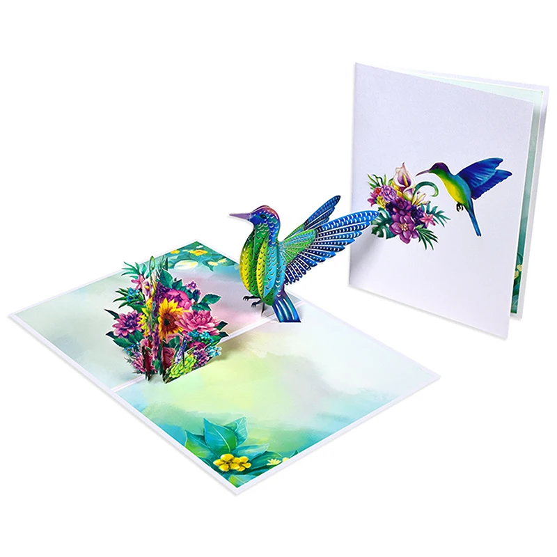 3D Hummingbird Pop Up Greeting Card For Mother's Day Valentine's Day Birthday Thank You Anniversary Festival Gift