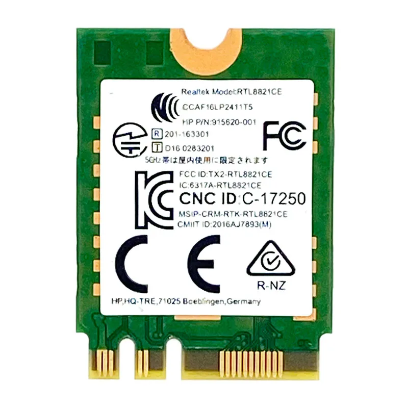 RTL8821CE 802.11AC 1X1 Wi-Fi+BT 4.2 콤보 어댑터 카드 SPS M 915621 -001 ProBook 450 G5 PB430G5 시리즈용 무선 네트워크 카드