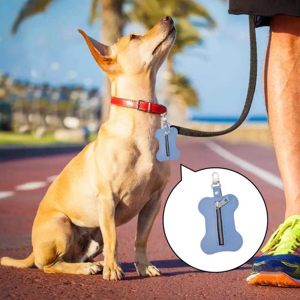 

Civilized Dog Walking Accessory Portable Pet Poop Bag Holder with Zipper Closure Hook for Outdoor Use Bone for Dog for Easy