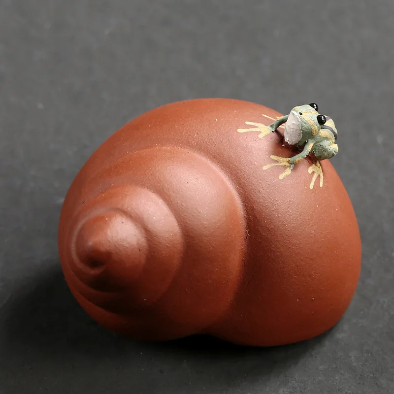 Chinese Purple Clay Tea Pets Frog Figurines Tea Accessories Crafts Home Car Decoration