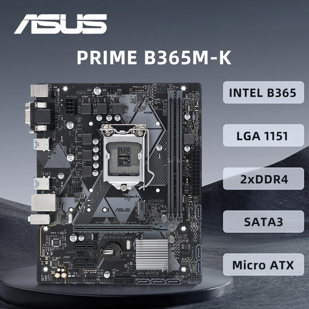 Placa-mãe ASUS PRIME B365M-K com suporte para i5-9400F i7