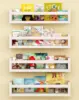 Set of 4 Wall-Mounted Kid's Bookshelf - White Floating Nursery Book Shelves - Durable Wood Construction 3