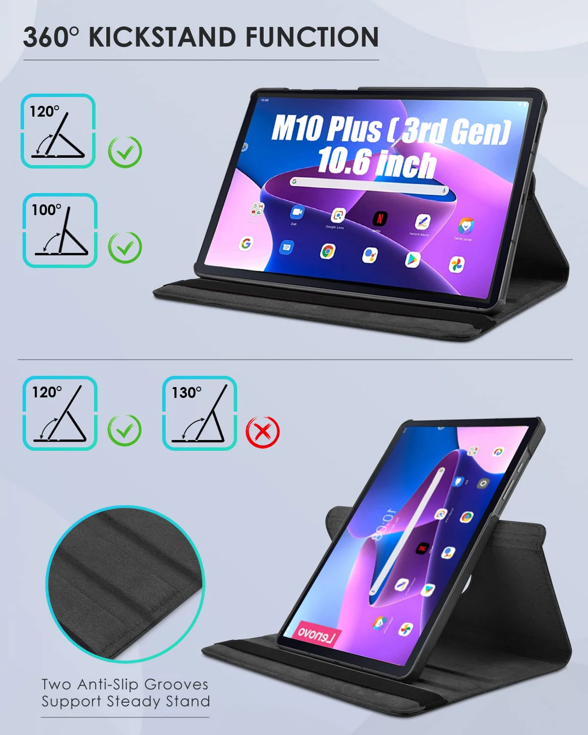 For Lenovo Tab M10 Plus 3rd Gen Case 10.6 PU Leather Cover For Funda  Lenovo Tab M10 Plus Gen 3 Generation Case tb125fu tb128fu - AliExpress