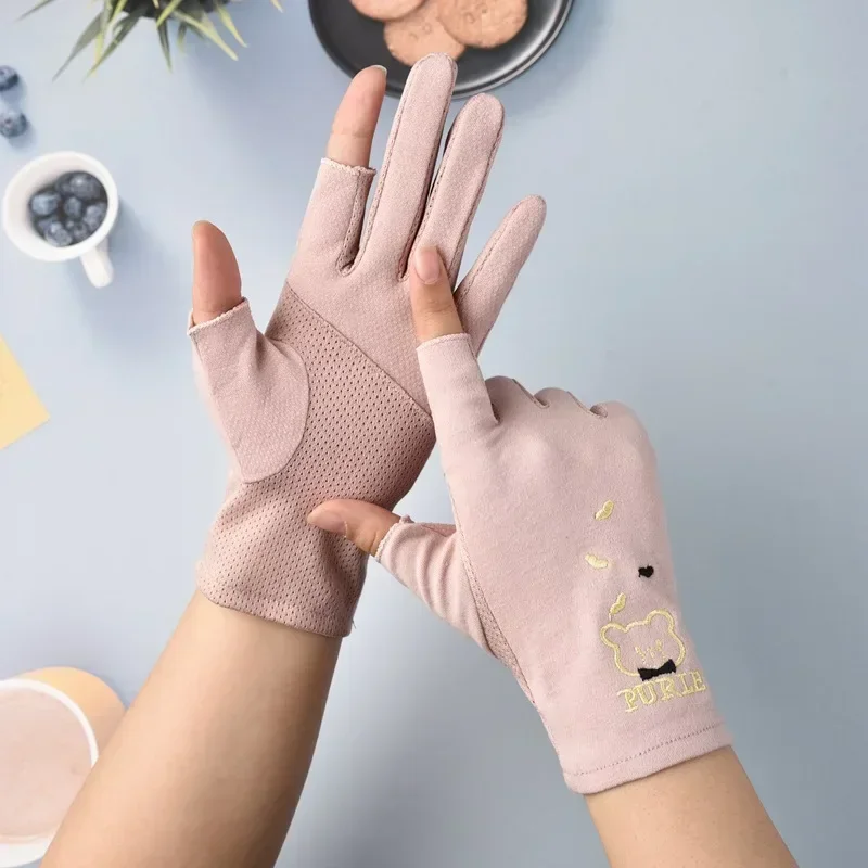 Ultra-Thin Elasticity Tulle Mesh Gloves Elegant Women Sexy Black Sunscreen Gloves Female Anti-UV Driving Car