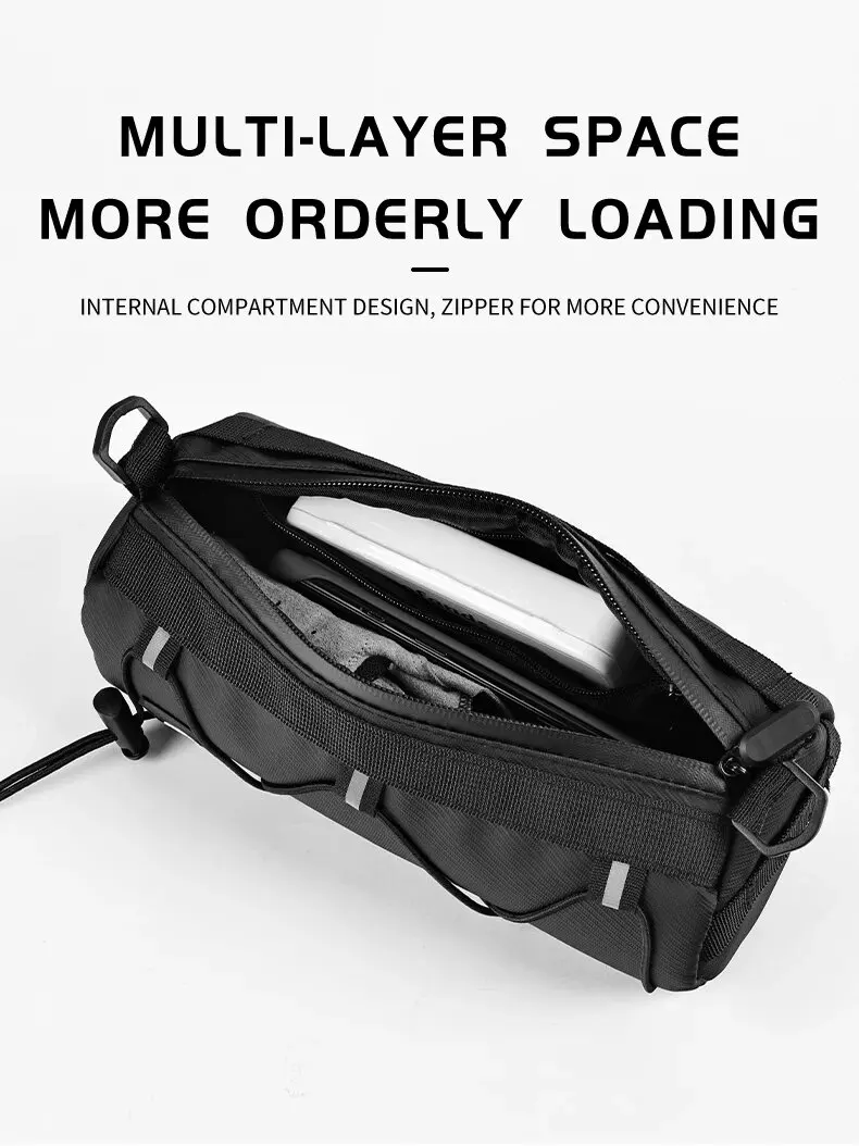 Wasserdichte Straße Fahrrad Lenker Tasche Multifunktionale MTB Vorne Rohr Tasche Tragbare Rahmen Pannier Outdoor Schulter Tasche – Detail 7
