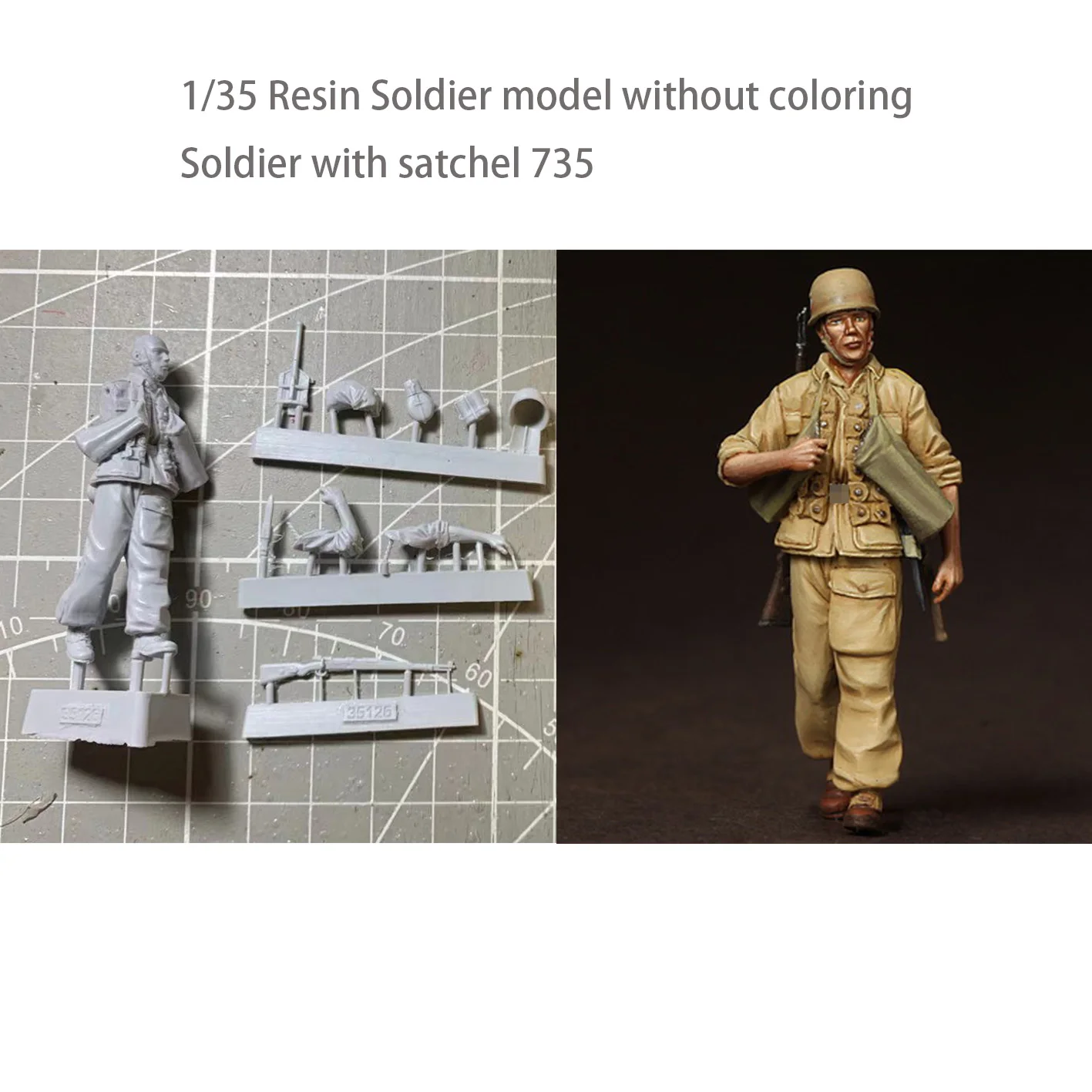 

1/35 Resin Soldier model without coloring Soldiers carrying messenger bags 737