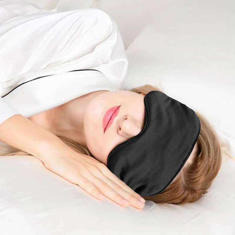 1PC Women Imitated Silk Sleep Eye Mask Portable Travel Eyepatch Nap Eye Patch Rest Blindfold Cover Sleeping Night Eyeshade