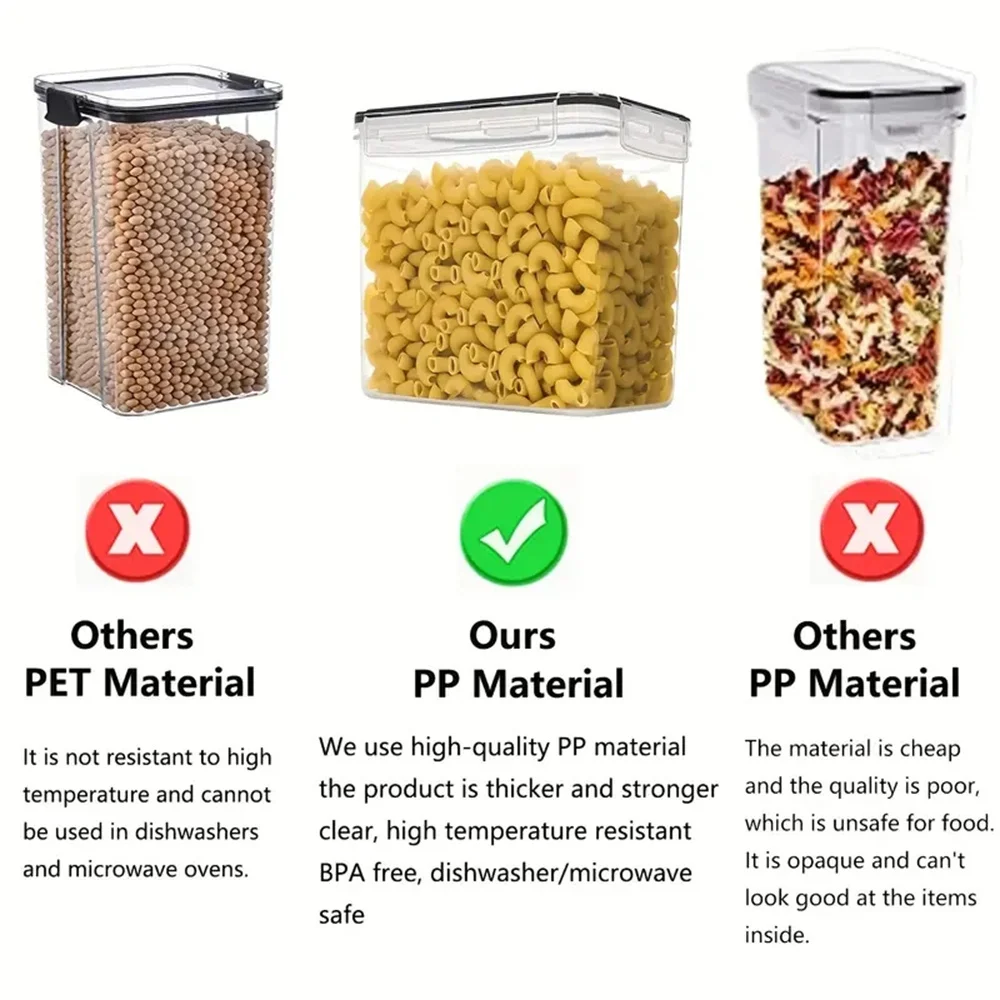 Kitchen Food Storage 7pcs-set Container BPA FREE Cereal Candy Storage Boxes Jar with 10stickers and Pen 3