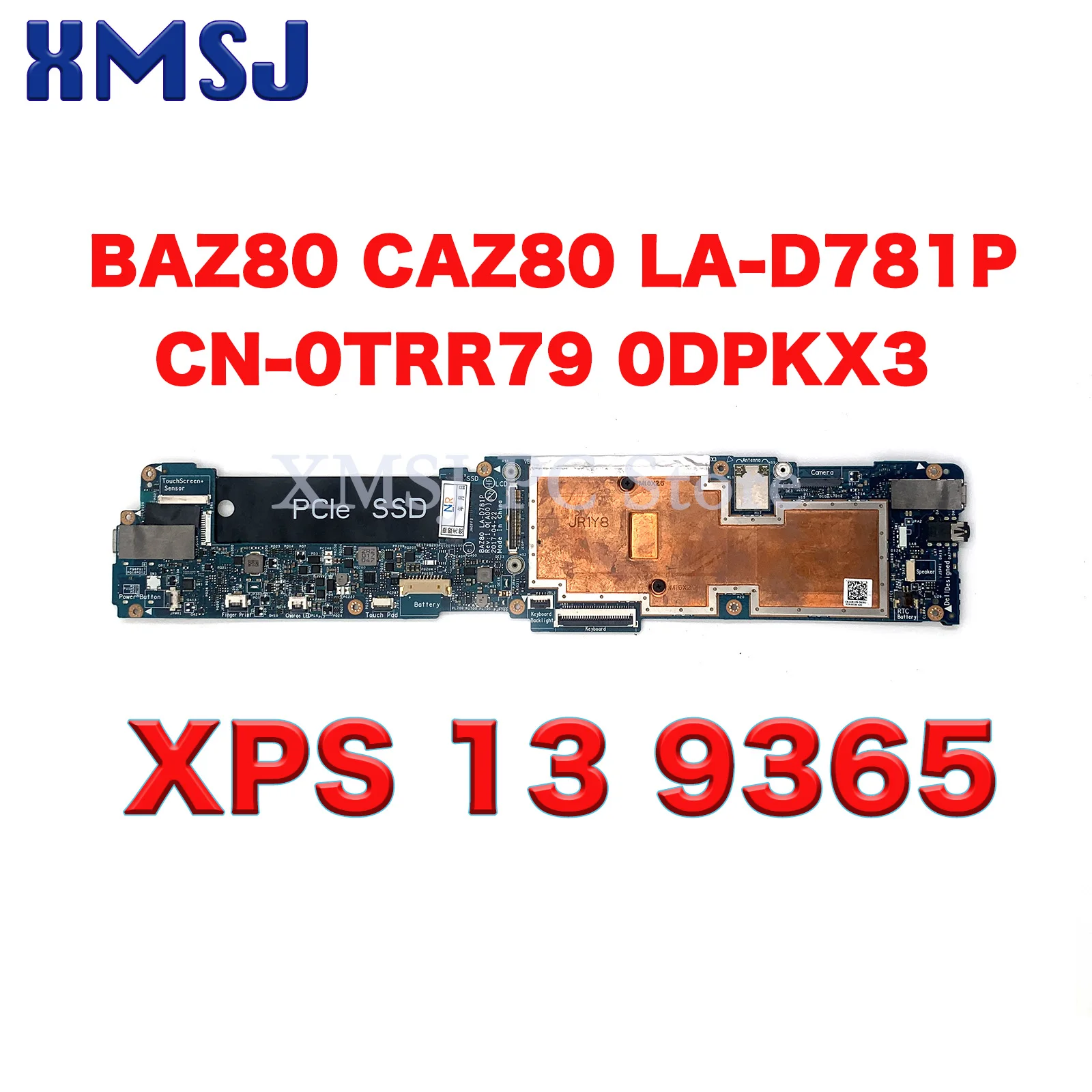 

Материнская плата для ноутбука Dell XPS 13 9365, модель BAZ80 CAZ80, LA-D781P с металлическим процессором i7-8500Y, 4 ГБ/8 ГБ/16 ГБ-ОЗУ, фонарь 0DPKX3