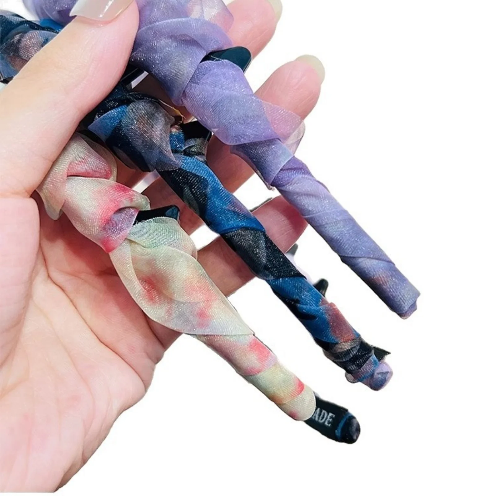 1PC Trendy Twisted Chiffon Headbands: Suit for Daily Looks, Functional for Face - Washing, Chic Hair Accessories