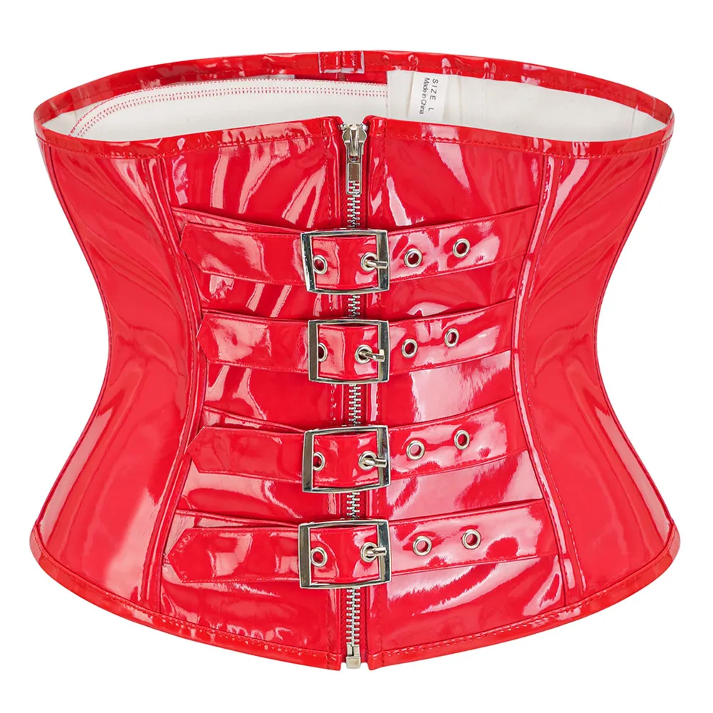 

PU Leather Corsets Belt Gothic Steampunk Bustier Underbust Waist Trainer Corselet Women's Sexy Lingerie Plus Size