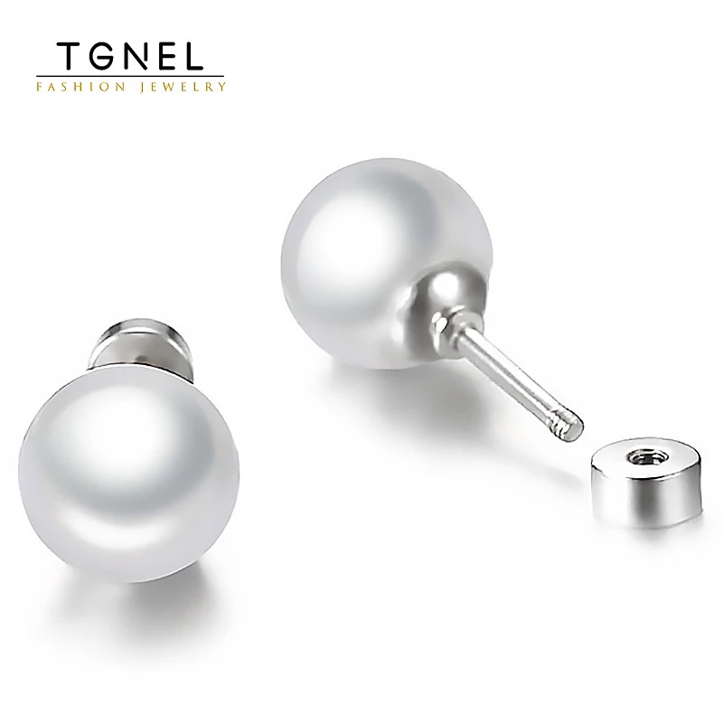 Pearl Screw Stud Earrings for Women Girls Stainless Steel Earrings 8mm WhiteTiny 20G Piercing Sleeper Mens Fashion Tragus Ears