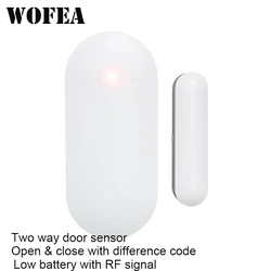 Wireless Two Way Door Window Sensor Two Difference RF Signal Code When Open & Closed Magnetic Detector 433mh 1527 CR2450 Battery