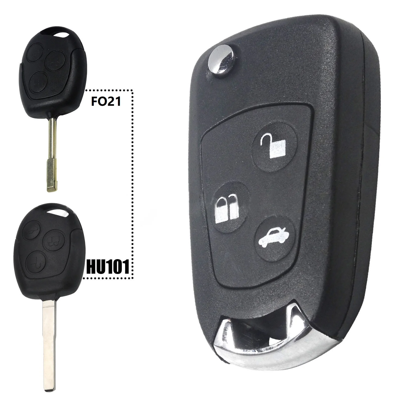 

Модифицированный 3-кнопочный пульт дистанционного управления складной Автомобильный ключ оболочка для Ford Focus Mondeo 2 3 Fiesta FO21/HU101 Blade