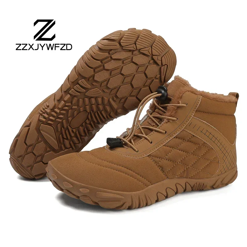 2024 New Winter Boots for Men Snow BareFoot Women Outdoor Non-slip Warm Fur Casual Sneakers Plus Size Ankle Boots Hiking Shoes - 3