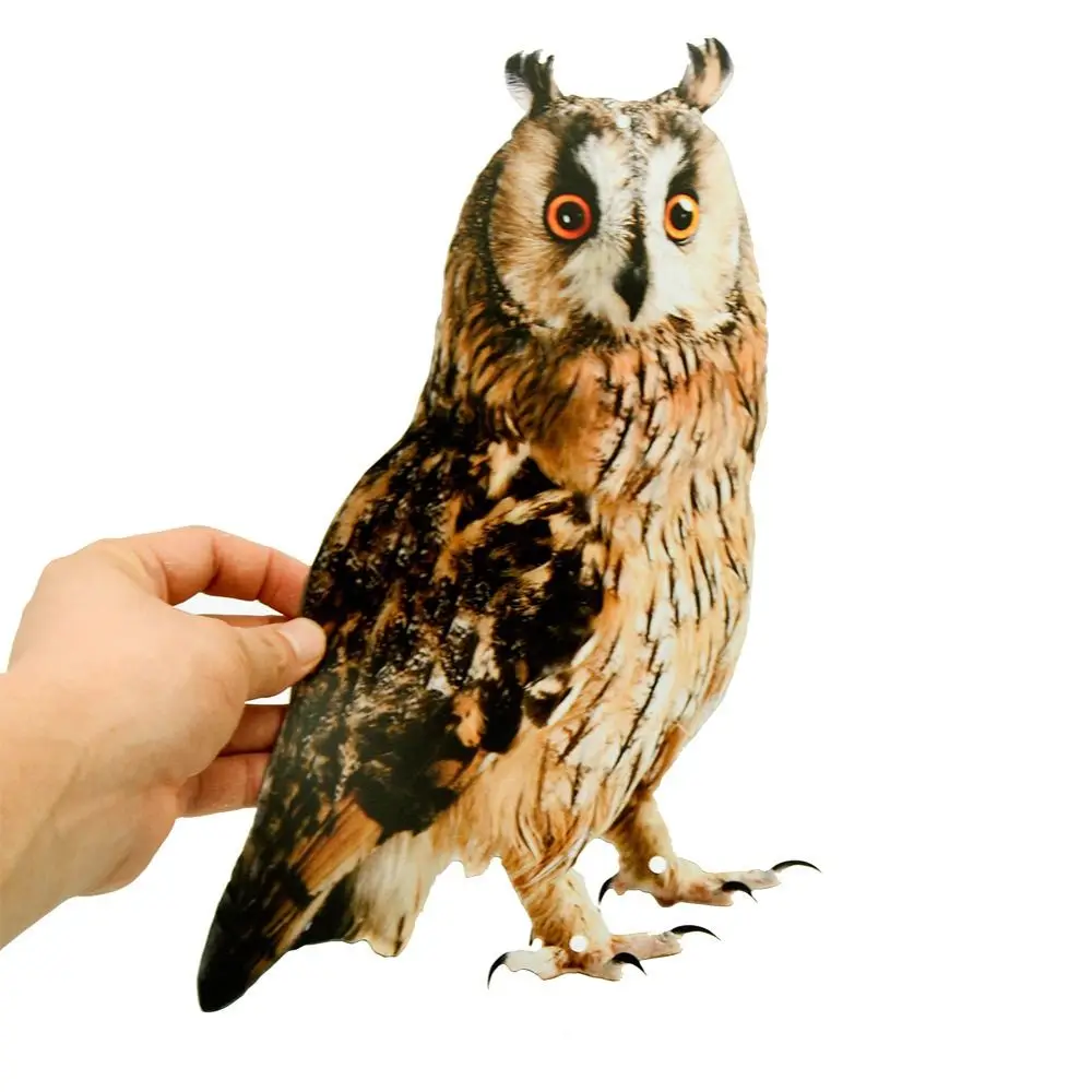 Waterproof Bird Repel Owl Scarecrow Bird Repel Devices Rectangle Hanging Fake Scare Device With Bells Repeller Patio bird repellent device