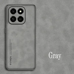 Luxury Sheepskin Leather Shockproof Silicone Phone Case Cover Coque - Honor 400 Smart 5G (Gray)