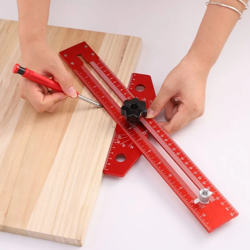 

Carpentry Combination Movable Angle Ruler Aluminum Alloy Positioning Marker Gauge Woodworking Special Heavy Duty T-shaped Ruler