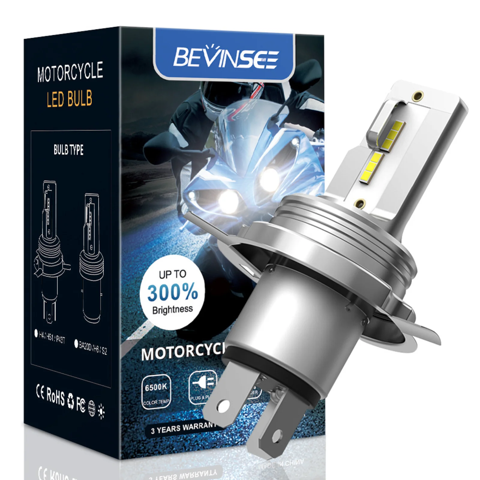 H4 HS1 LED Moto Ampoule BA20D LED 12V High And Low Beam Motorcycle Headlight Bulb AC/DC Wireless Non-polarity 6000K motorcycle headlight motorcycle led lights led motorcycle lights led lights bike light
