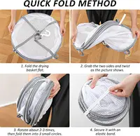 1/2 Layer Clothes Dryer Basket With Hanging Hook Fine Mesh Polyester Household Towels Foldable Baby Sweater Drying Rack For Home 2