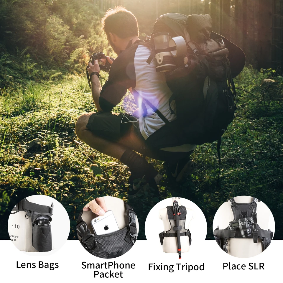 USA GEAR FlexARMOR X SLR cameratas van neopreen, spiegelreflex-cameratas, semi-doorlatend etui voor DSLR, compatibel met Nikon D3400, Canon EOS Rebel SL2, Pentax K-70 en nog veel meer