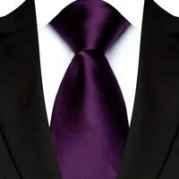 Cravate de luxe pour hommes, 8CM, rayures de couleur violette, cravates à carreaux floraux pour marié, tissée en Jacquard, pour fête d'affaires et de mariage 6