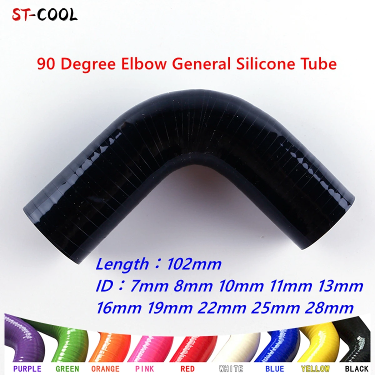 90 Degree Elbow General Silicone Coolant Intercooler Tube Pipe Hose ID 7mm 8mm 13mm 19mm 22mm 25mm 3-Ply 4-Ply silicone hose silicone hose connector coolant water pipe