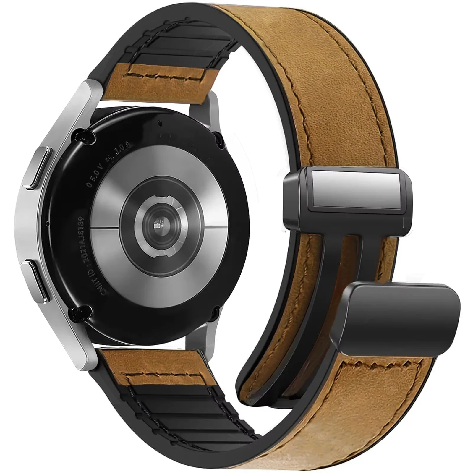 22mm Leather Silicone Magnetic Watch Strap - Versatile and Stylish Bracelet