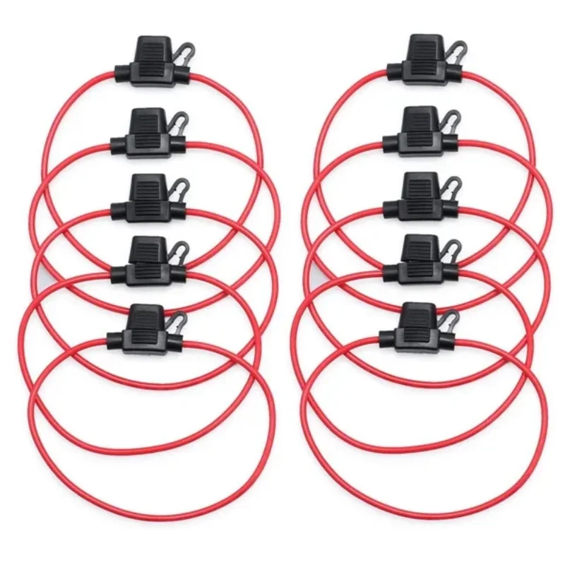 Car Mini Blade Fuse Holder 12V 30A Wire In Line Adapter Cut Off Switch Socket Damp-Proof Anti-Splash Cover Auto Accessories fuse holder 5Pcs