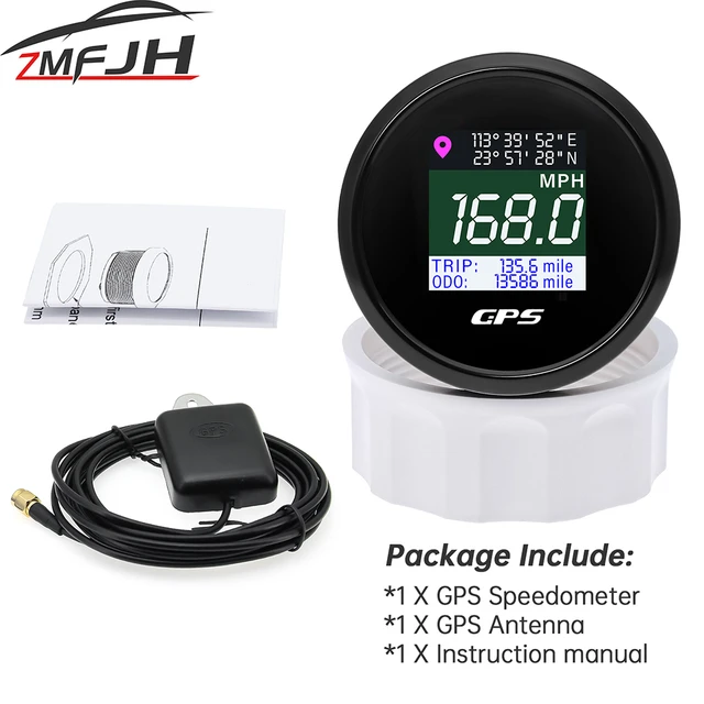 Neue Wasserdichte Digital GPS Tacho Einstellbar LCD Kilometerzähler Speed  Gauge mit GPS Antenne für Boot Auto Motorrad Motor Yacht - AliExpress