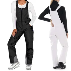 Snow Bibs Overall Snowpant Women's Waterproof Windproof Zip Front Ski Suit Clothes One-Piece Snow Suits Jumpsuit Fashion Winter
