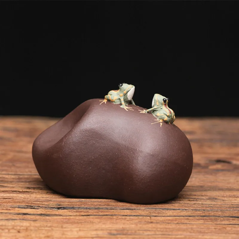 Water Spray Frog Tea Pet Yixing Purple Sand Tea Pet Water Spray Frog Cute Set Ornaments Set Accessories Ornaments Gifts tea pet ornaments,room decor statues