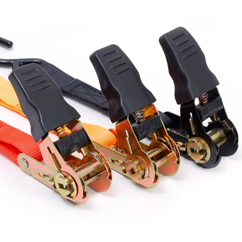 Ratchet Cargo Tensioner Car Cargo Strap Tie Truck Luggage Fixing Straps Heavy Duty Buckle Tightening Trailer Bike Lashing Tie