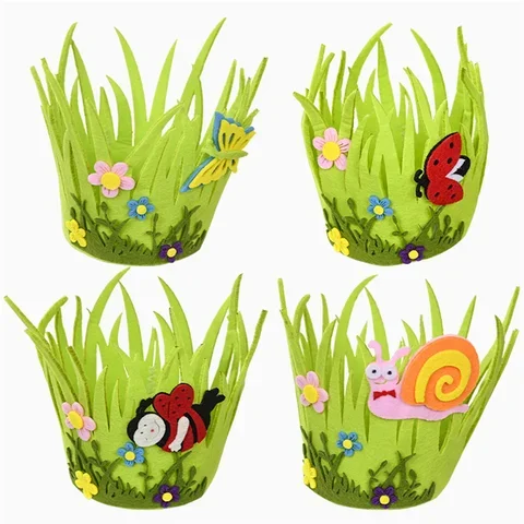 

Happy Easter Rabbit Eggs Creative Decorations Children Non-woven Fabric Candy Storage Basket Gift Bags Party Supplies Home Decor