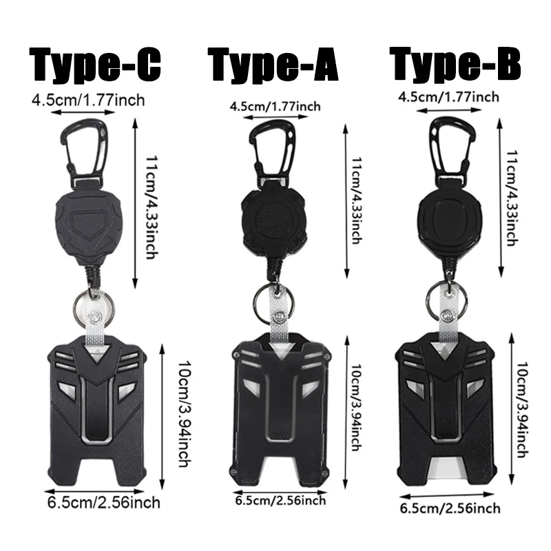 Heavy Duty Retractable Badge Reel with ID Holder and Card Cover in 3 Styles