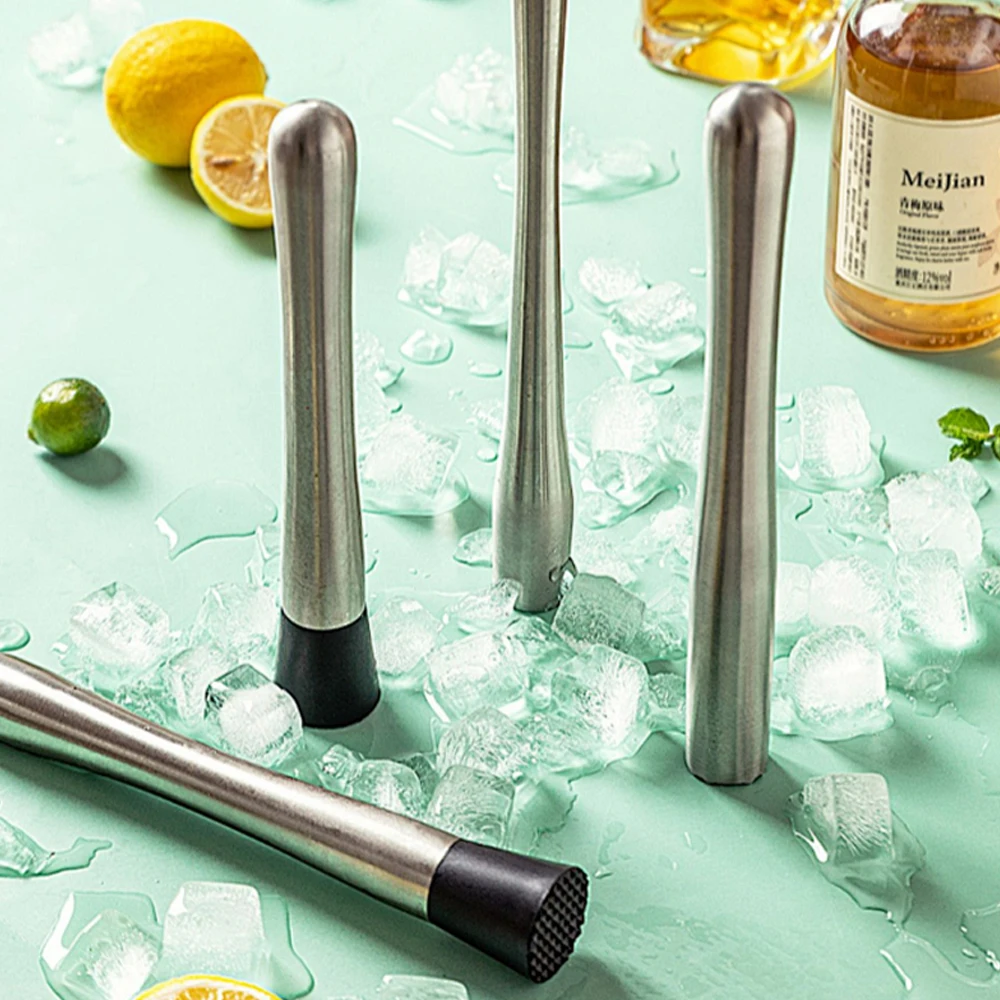 High quality stainless steel thick waist muddler bar ice hammer lemon hammer pounding stick ice