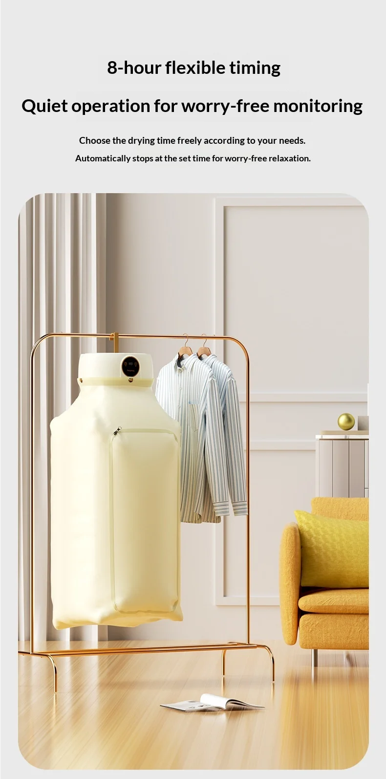 Electric Dryer Clothes Drying Rack Garment Dryer UV Sterilization with Dryer Bag Compact Travel Style Clothes Drying Rack Heater