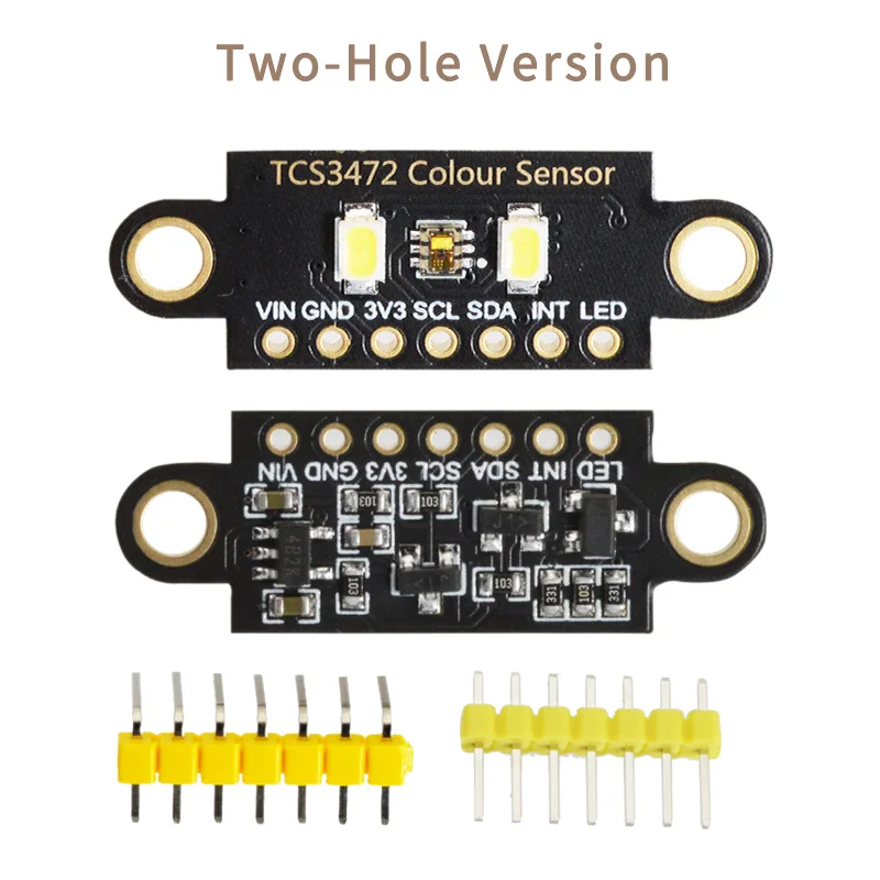 

Цветной датчик TCS34725 с низкой мощностью, RGB, цветовой датчик, плата для разработки, версия с двумя отверстиями, модуль распознавания цветов