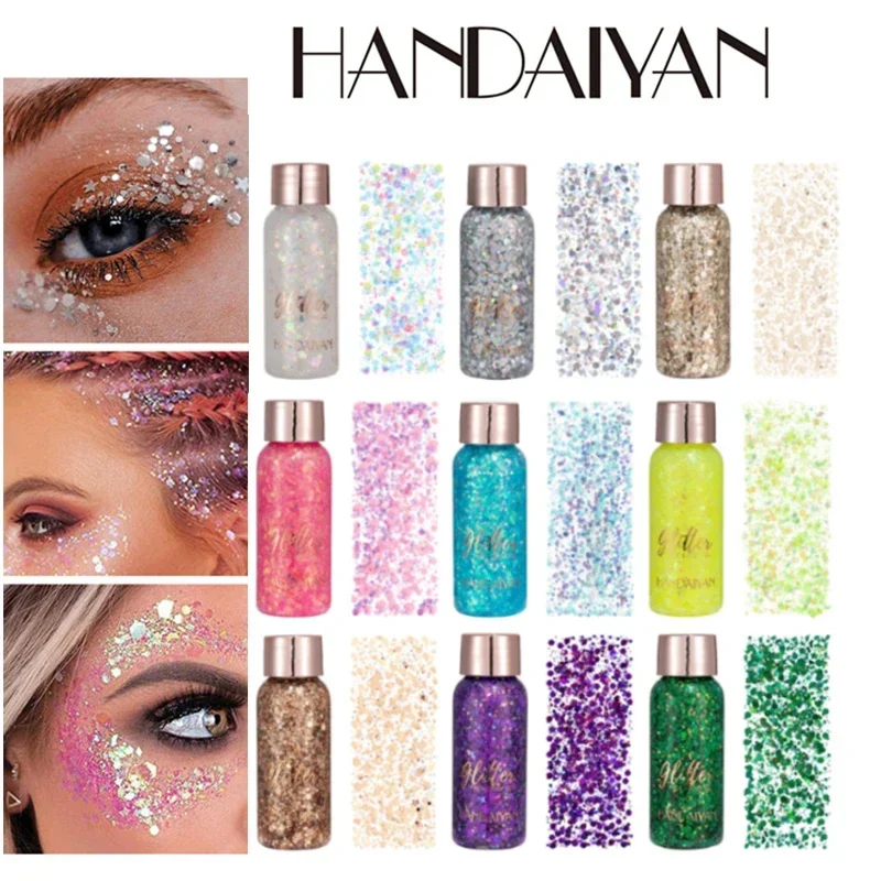 Eye Glitter Nail Hair Body Face Stickers Gel Art Loose Sequins Cream Diamond Jewels Rhinestones Makeup