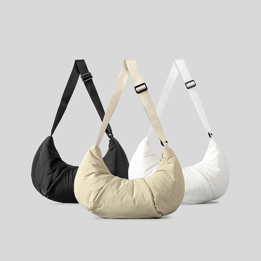 

Casual Hobos Nylon Crossbody Bags for Women Padded Shoulder Bag Large Capacity Puffer Messenger Bag Trendy Female Purses 2023