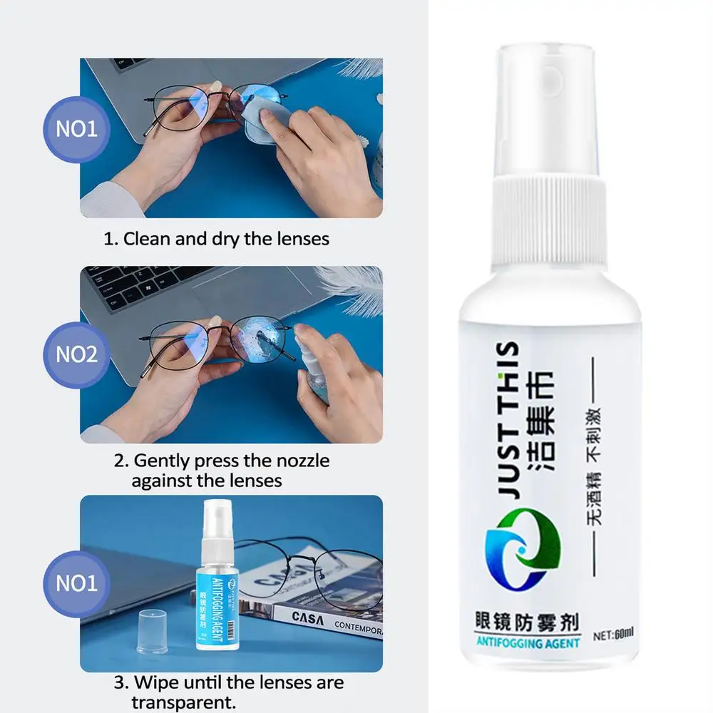 Anti Fog Spray For Goggles Car Windshield Lens Spray Antifogging Lens Cleaner Long-Lasting Anti-Mist Spray Anti Fog Solution For